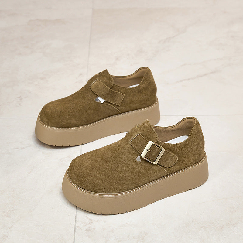 Platform Peas Fleece-lined Big Toe Pumps Women's Sports Shoes