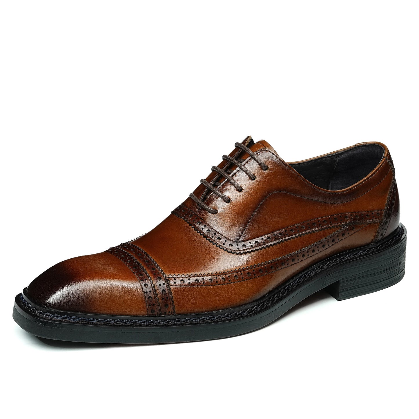 Men's Brogue Formal Wear Norwegian Sewing Oxford Men's Business Leather Shoes
