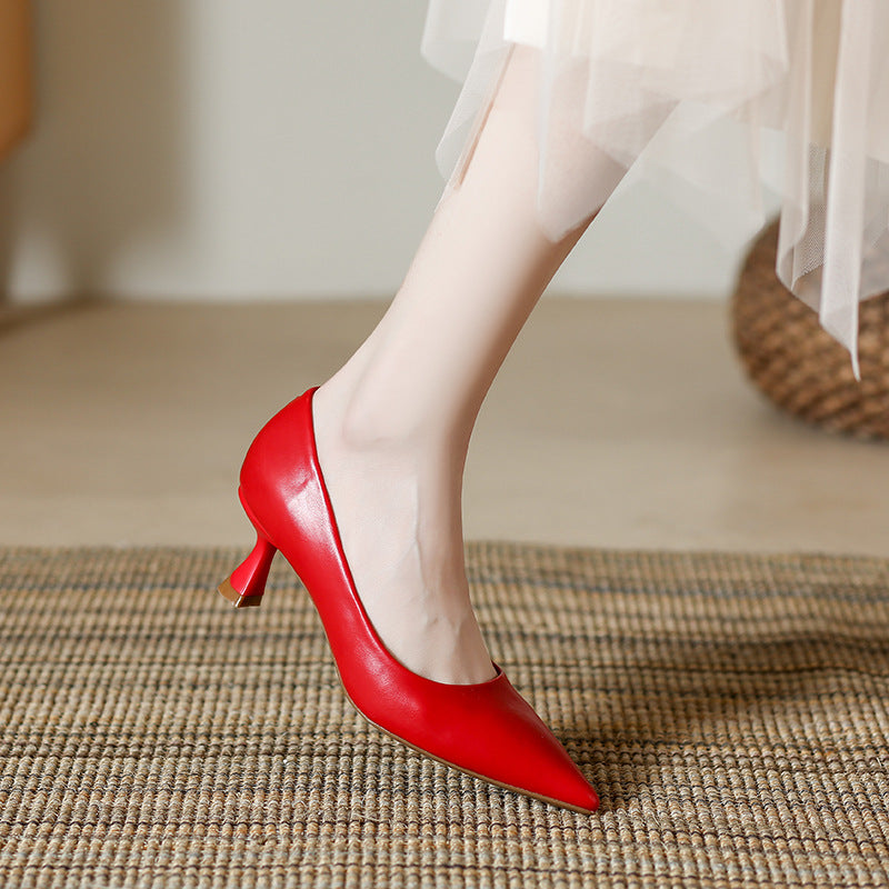 Women's Patent Fashion High Spring Pointed Toe Women's Shoes