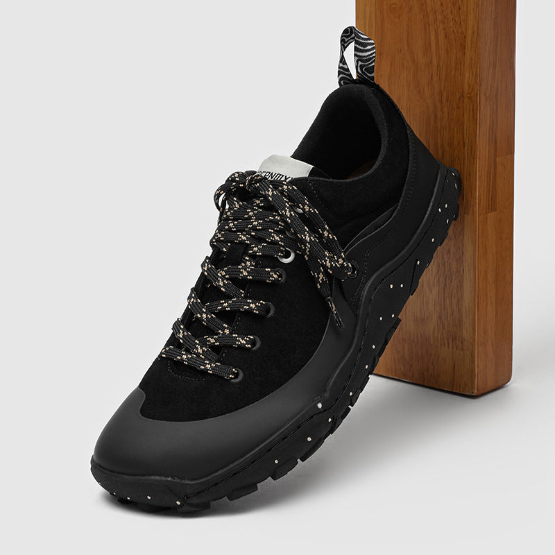 Women's & Men's Fashion Hiking Commuter Outdoor Flat Black Orange Casual Shoes