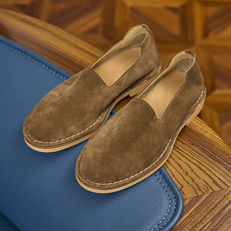 Men's Vintage Handmade Stitching Slip-on Lazy Old Money Style Loafers/doug Shoes