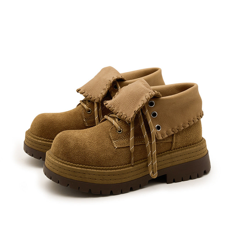 Women's Two-way Martin Autumn British Style Ankle Women's Leather Boots