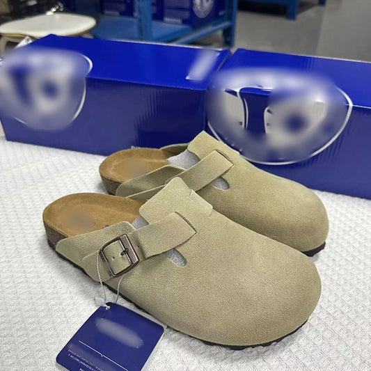 Women's & Men's Cork Sole Half Pack Thick Bottom Slippers