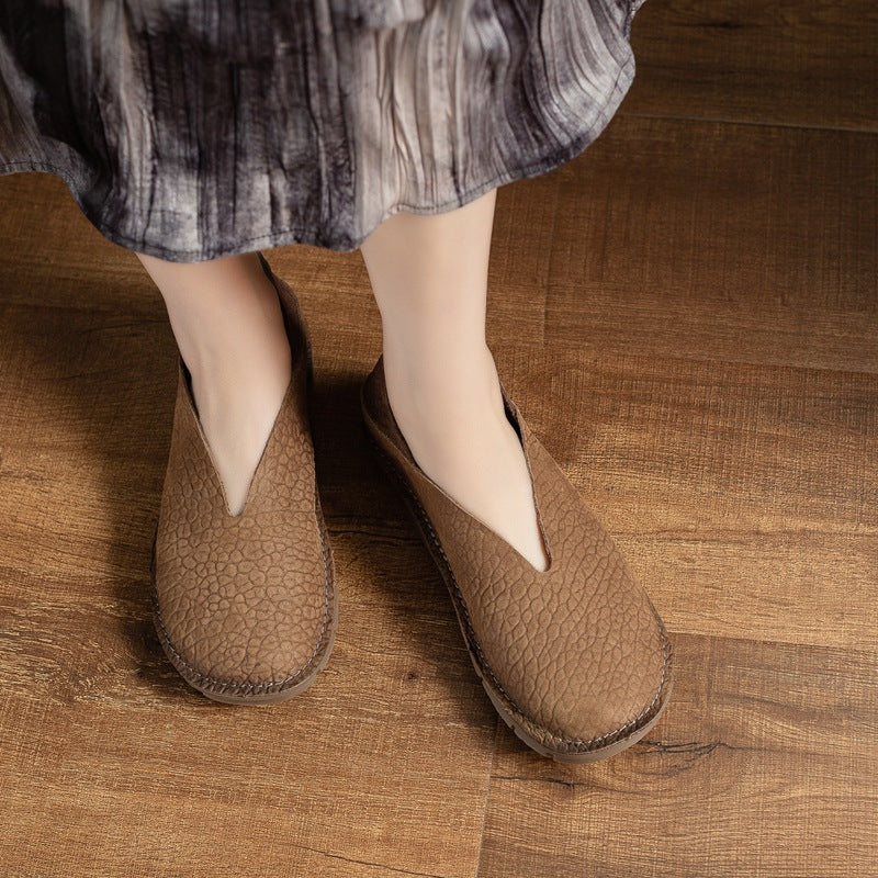 Women's Flat Vintage Genuine Soft Bottom Flats Women's Casual Shoes