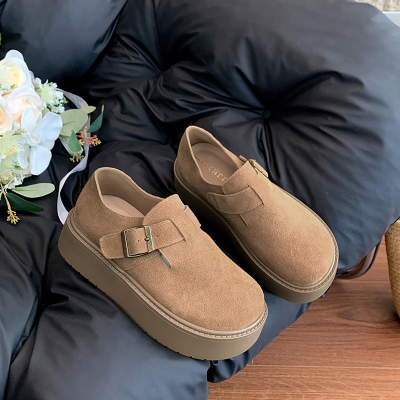 Women's Bottom Slip-on Single Retro Widened Fattened Large Men's Shoes