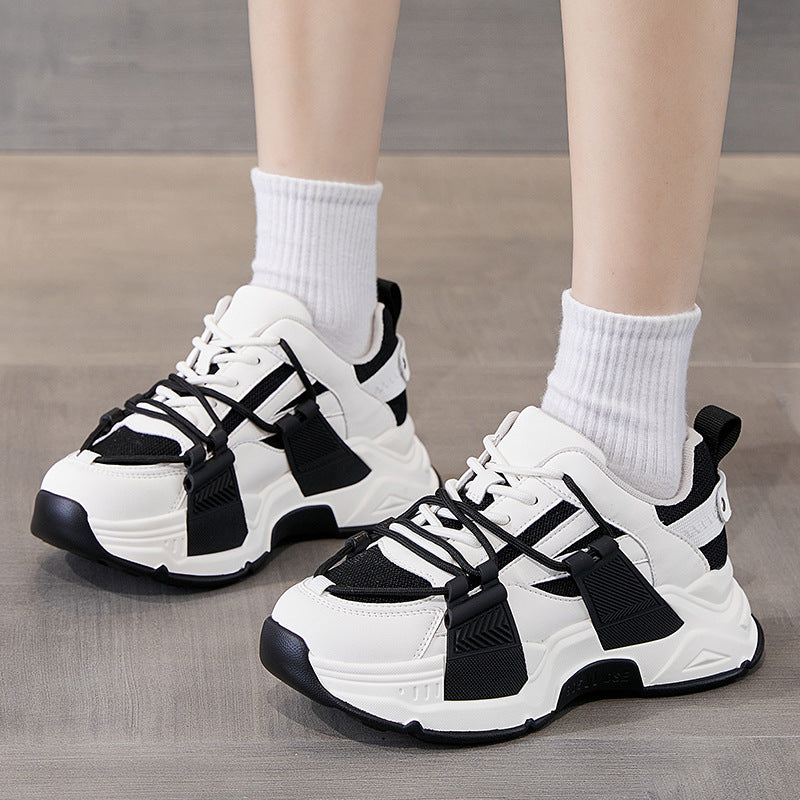 Women's Platform Dad Height Increasing White Leisure Casual Shoes