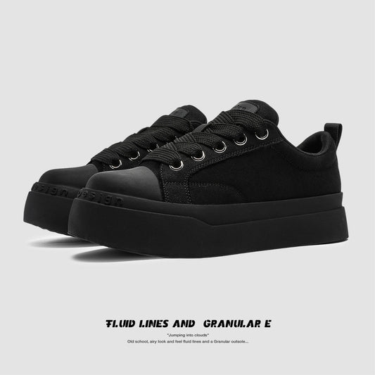 Women's & Men's Big Head Black White Niche Platform Men's Casual Shoes