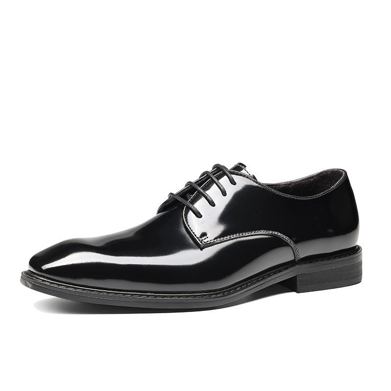 Men's First Layer Cowhide Gentleman Formal Slit Bead Leather Shoes