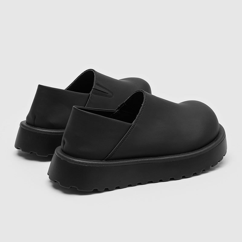 Men's Muller Big Toe Lazy Slip On Trendy Fashion Black Loafers