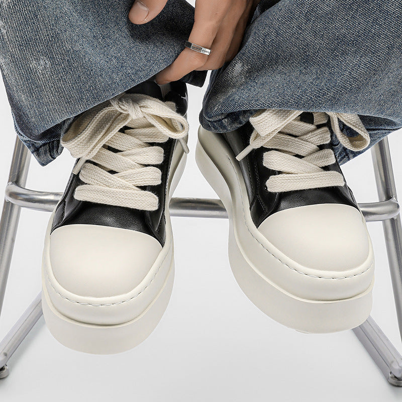 Men's Trendy Pang Ding Round Toe Platform Men's Board Shoes
