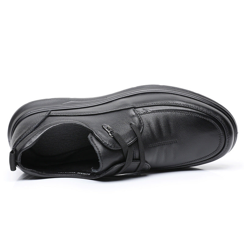 Men's Spring Deposit Round Toe Formal Wear Office Men's Casual Leather Shoes