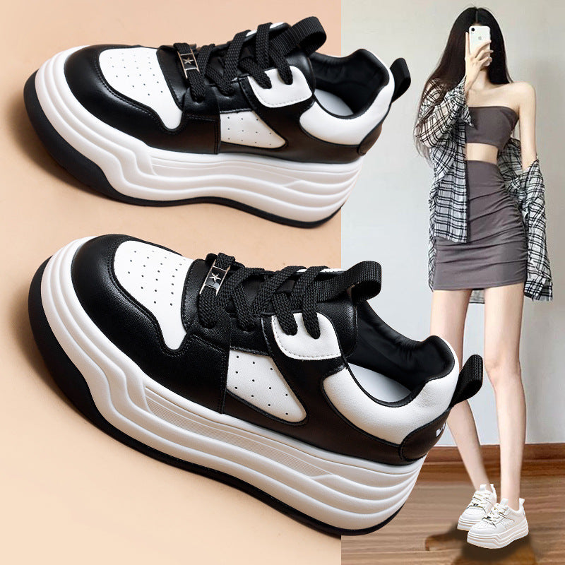 Women's White Autumn Flat Korean Style Versatile Thick Bottom Women's Casual Shoes