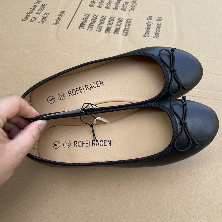 Women's Single Bow Flat Plus Size Casual Shoes