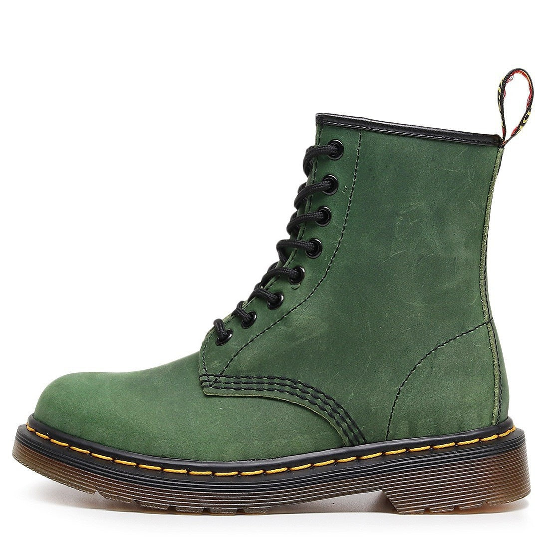 Women's & Men's Crazy Horse Brown Motorcycle Classic Retro Women's Leather Boots