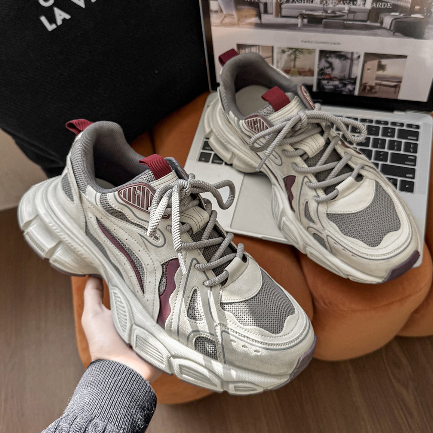 Men's Oversized High-grade Dad Widened Fattened Running Men's Sports Shoes