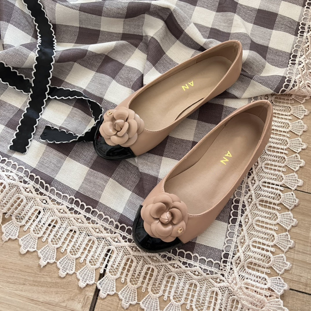 Women's Mary Jane Flat Camellia Shallow Mouth Women's Fashion Shoes