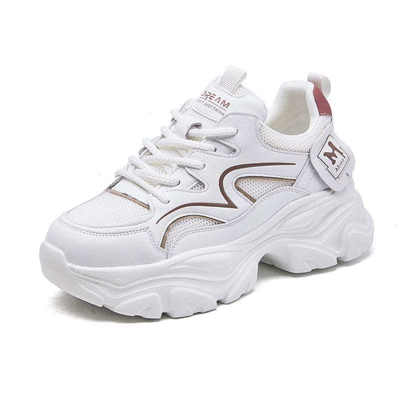 Women's Genuine Platform Dad Summer Mesh Elevator Casual Shoes