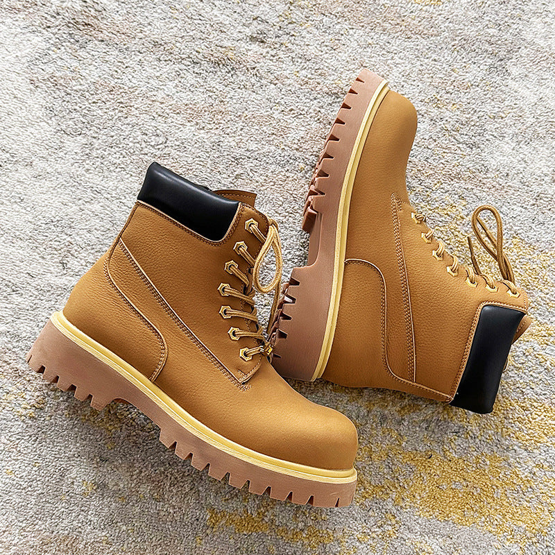 Men's Bottom Height Increasing Outdoor Mountaineering High Boots