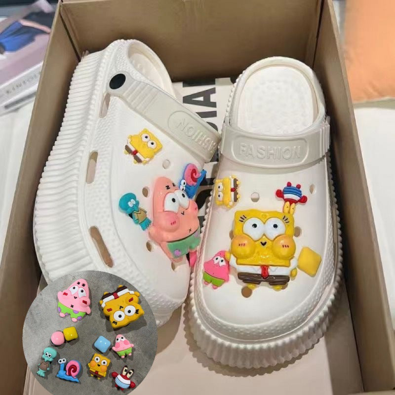 Beach Cartoon Cute Platform Two-way Summer Women's Shoes