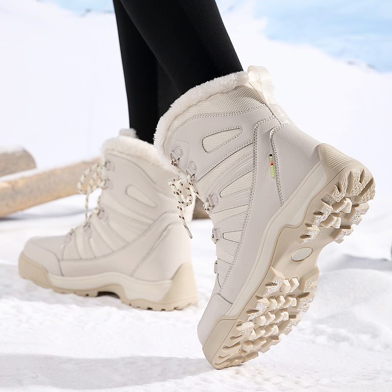 Women's Harbin Outdoor Mountaineering Waterproof Winter Fleece-lined Thickened Snow Boots