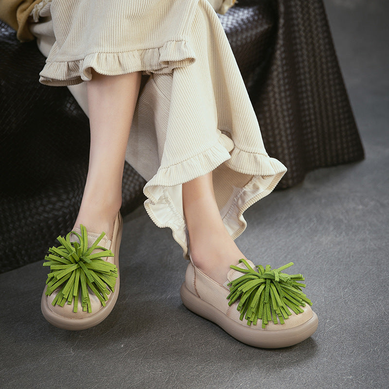 Women's Comfortable Ethnic Style Su Slip-on Pumps Top Layer Women's Shoes