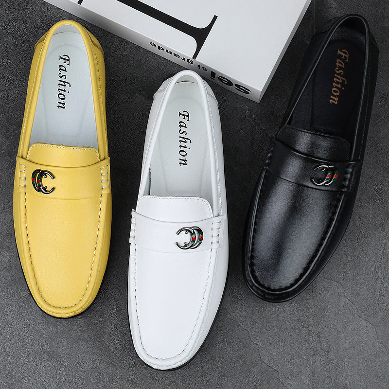 Men's Autumn First Layer Cowhide Soft Bottom Driving Trendy Fashion Casual Shoes