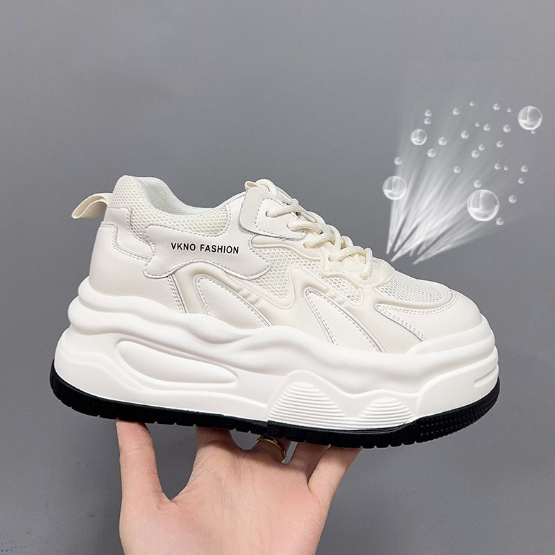 Women's Hidden White Spring Leisure Platform Breathable Small Women's Casual Shoes