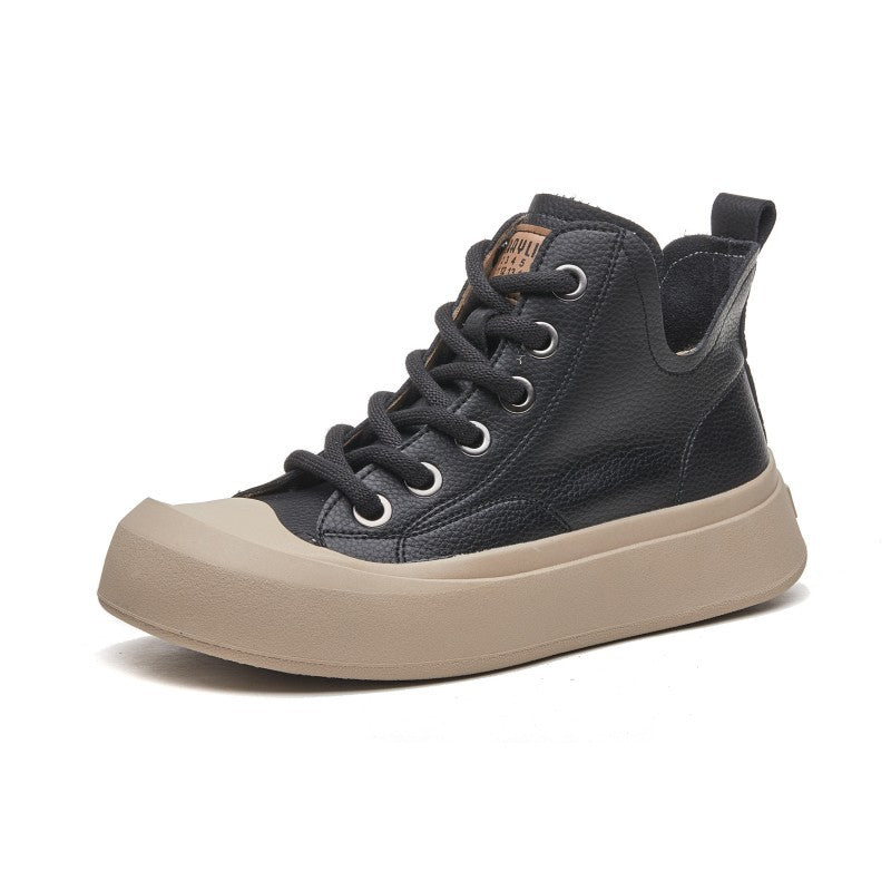 Women's British Style Korean Platform Retro Shell Boots