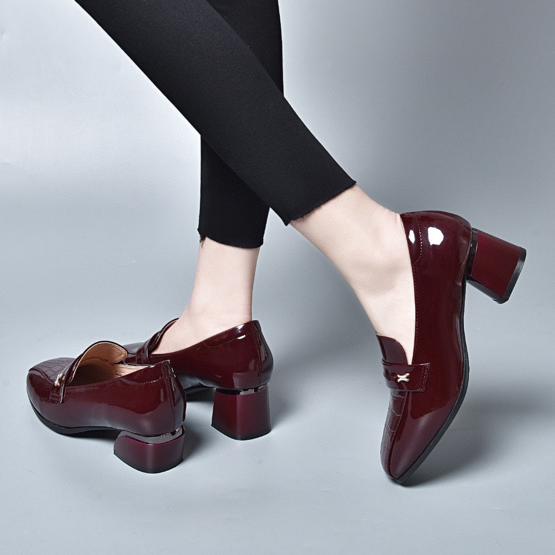 Women's Cowhide Low-cut Slip-on Two Kinds Of Women's Shoes