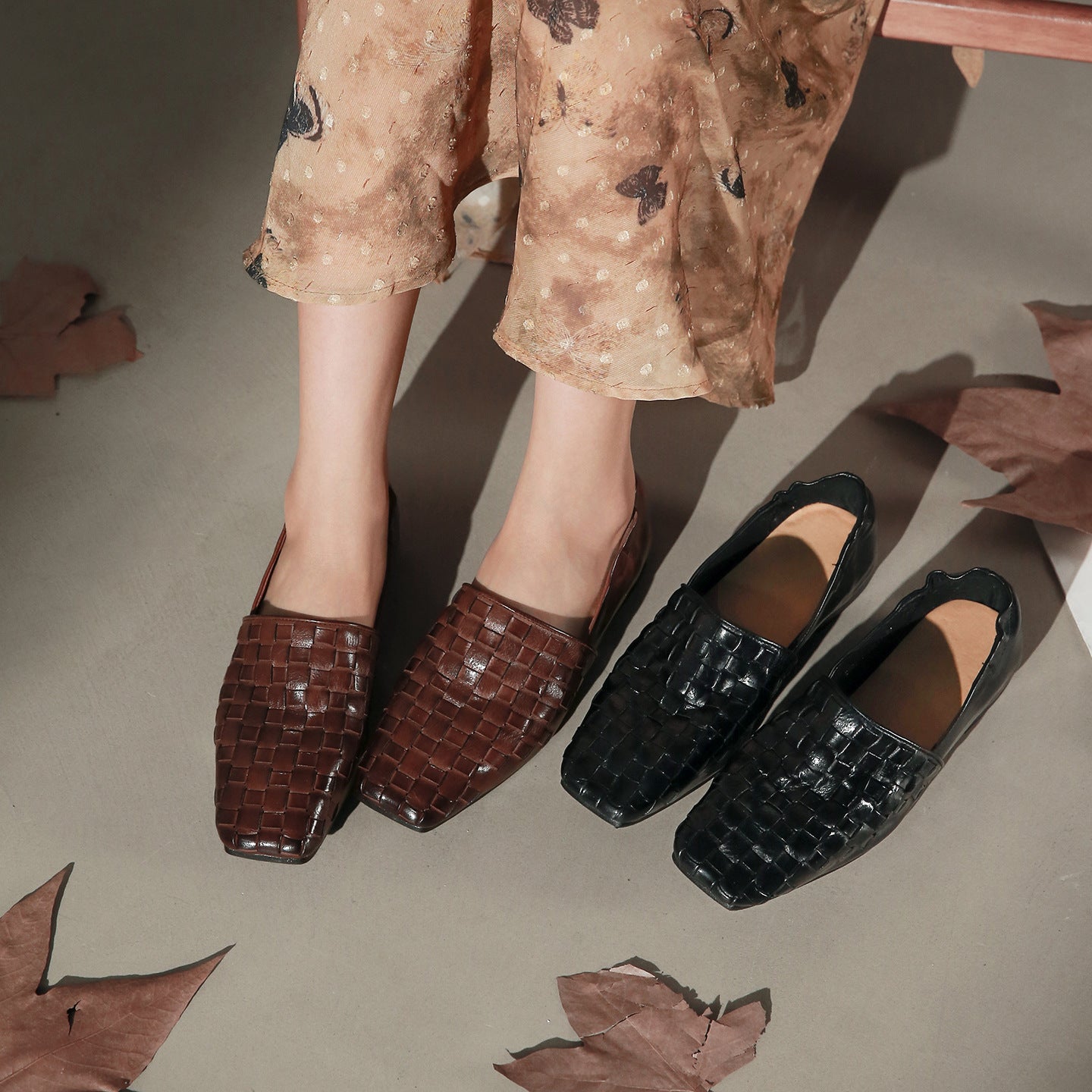 Women's Woven Pumps Mary Jane Korean Style Women's Casual Shoes