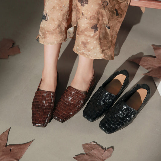 Women's Woven Pumps Mary Jane Korean Style Women's Casual Shoes
