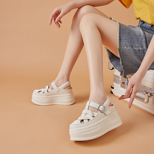 Women's Height Increasing Insole Breathable Versatile Campus Casual Shoes