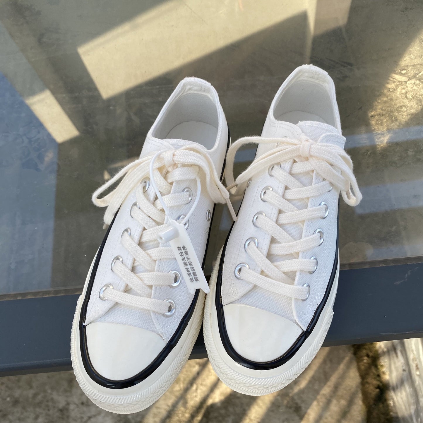 Women's & Men's White Black Low Upper Platform Hight Increasing Board Canvas Shoes