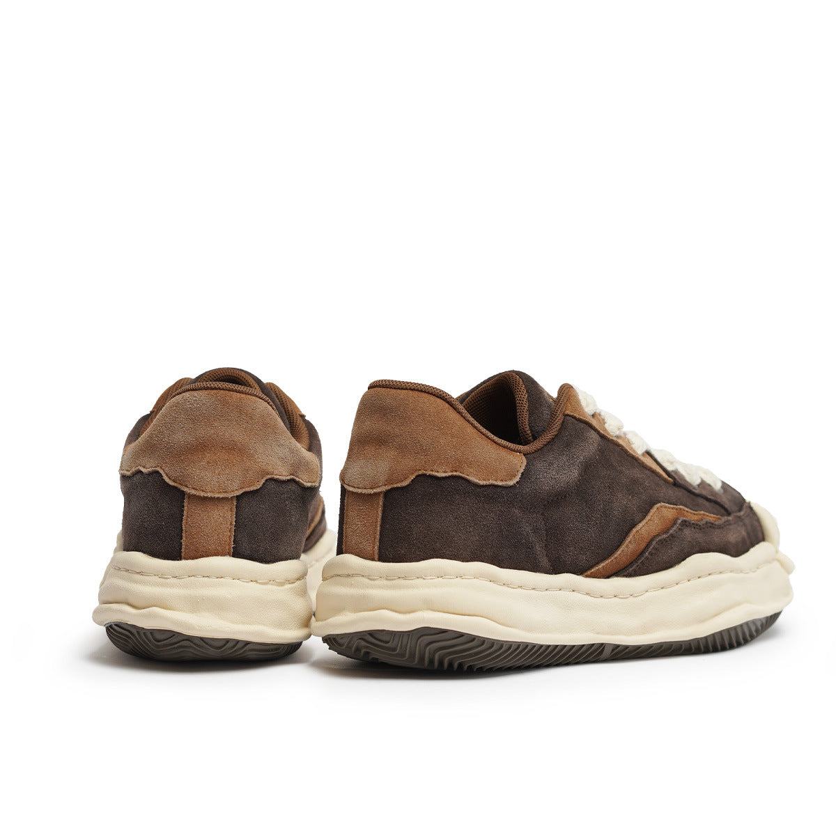 Toe Dissoed Washed Worn Niche Patchwork Sneakers