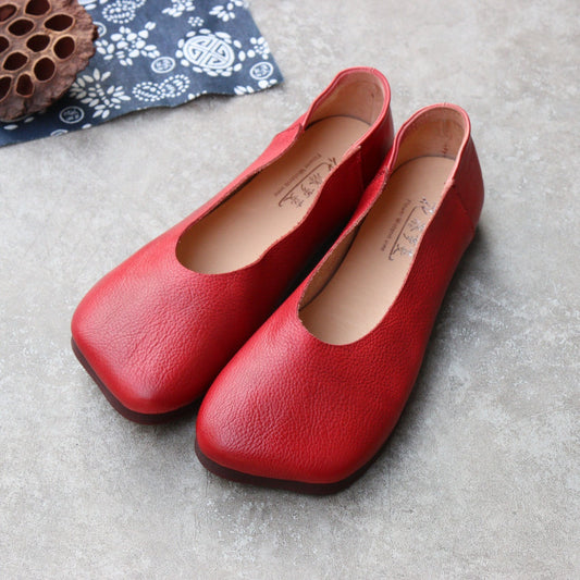 Women's Square Toe Low-cut Flat Soft Bottom Comfortable Women's Casual Shoes