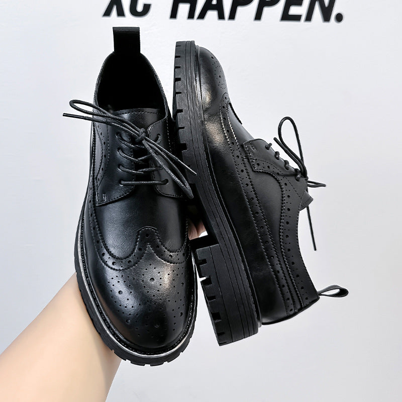 Versatile Men's Summer British Style Brogue Men's Business Leather Shoes
