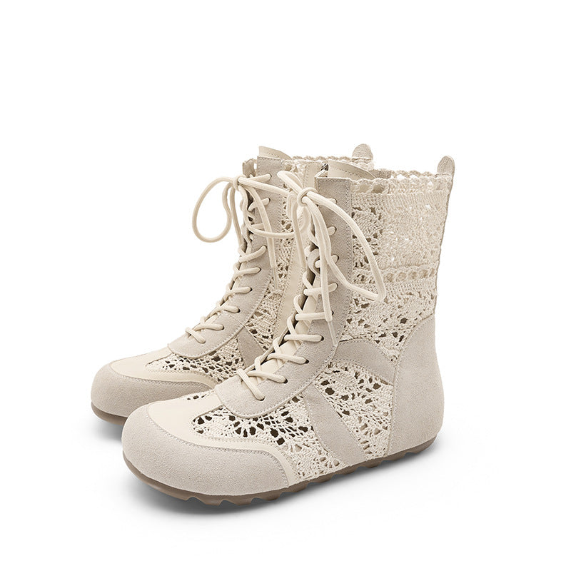 Women's Increasing Cutout Lace Stitching Martin Soft Bottom German Women's Leather Boots