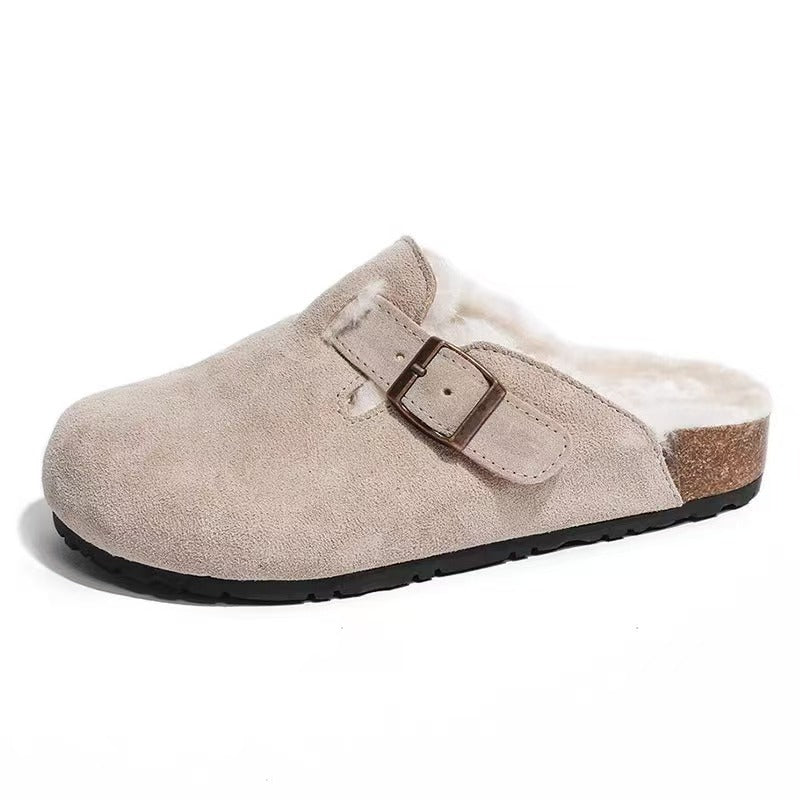 Women's Fluffy British Style Thick Bottom Suede Winter Outdoor Wear Women's Shoes