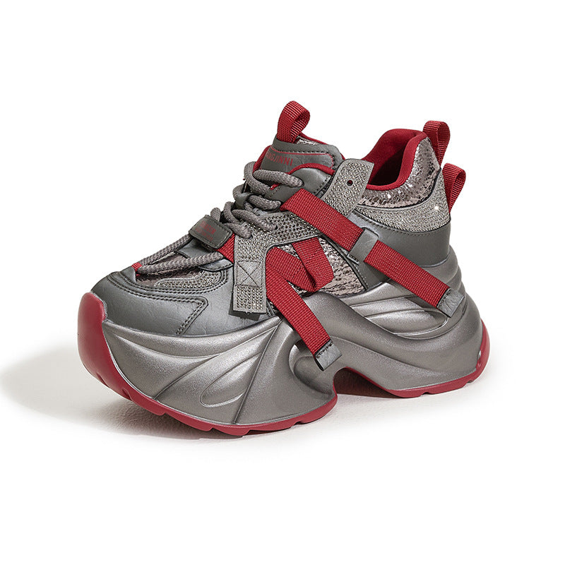 Women's Dad Small Height Increasing Insole Fashionable Sneakers