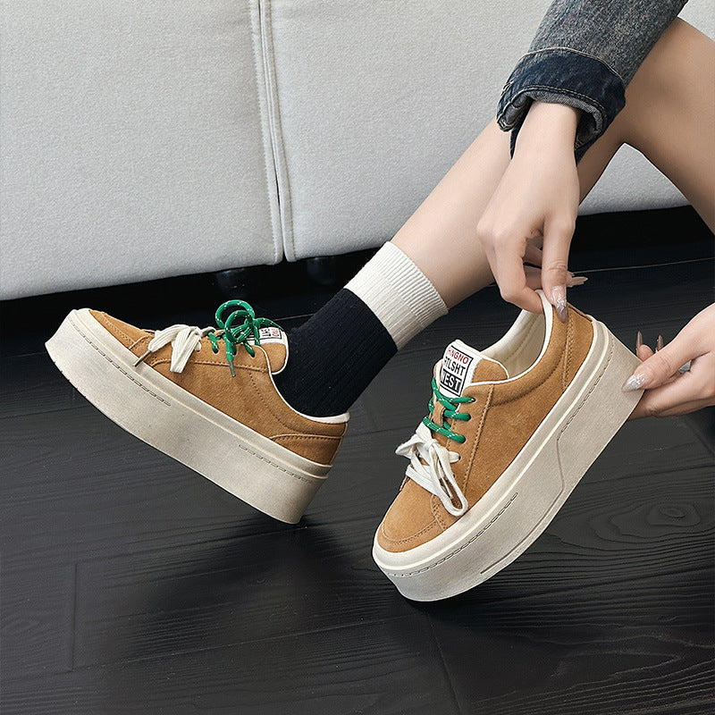Thick-soled Spring Two-color Bread Small Heighten Women's Casual Shoes