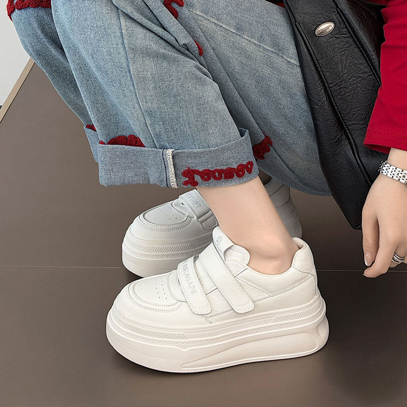 Women's High White Four Soft Sole Platform Women's Casual Shoes