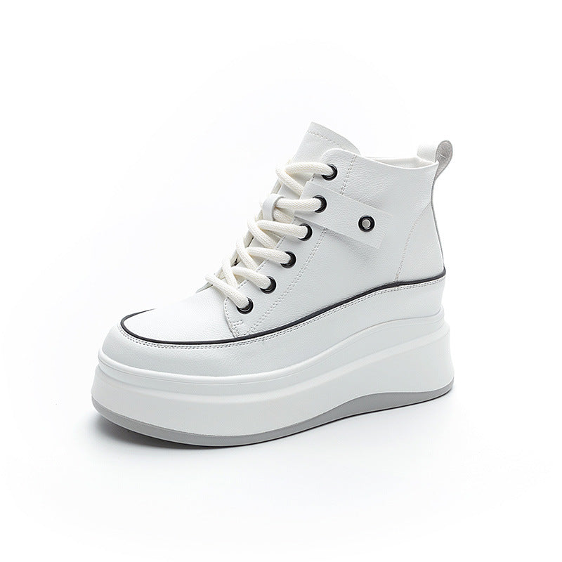 Women's Platform Autumn Versatile Height Increasing White Women's Casual Shoes