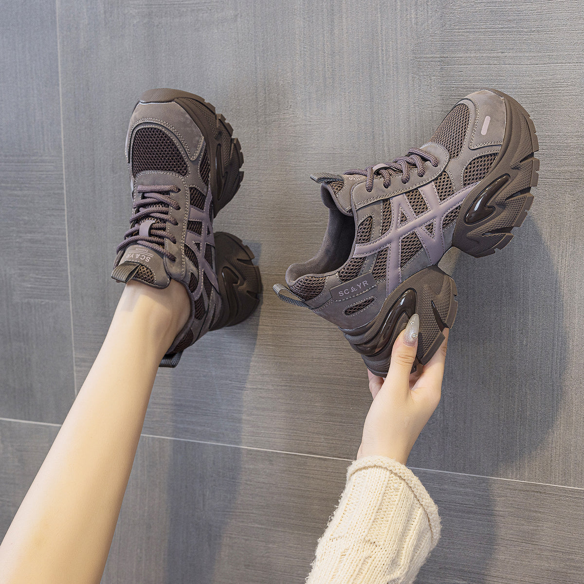 Women's Dad Autumn Subnet Surface Breathable Sports Casual Shoes