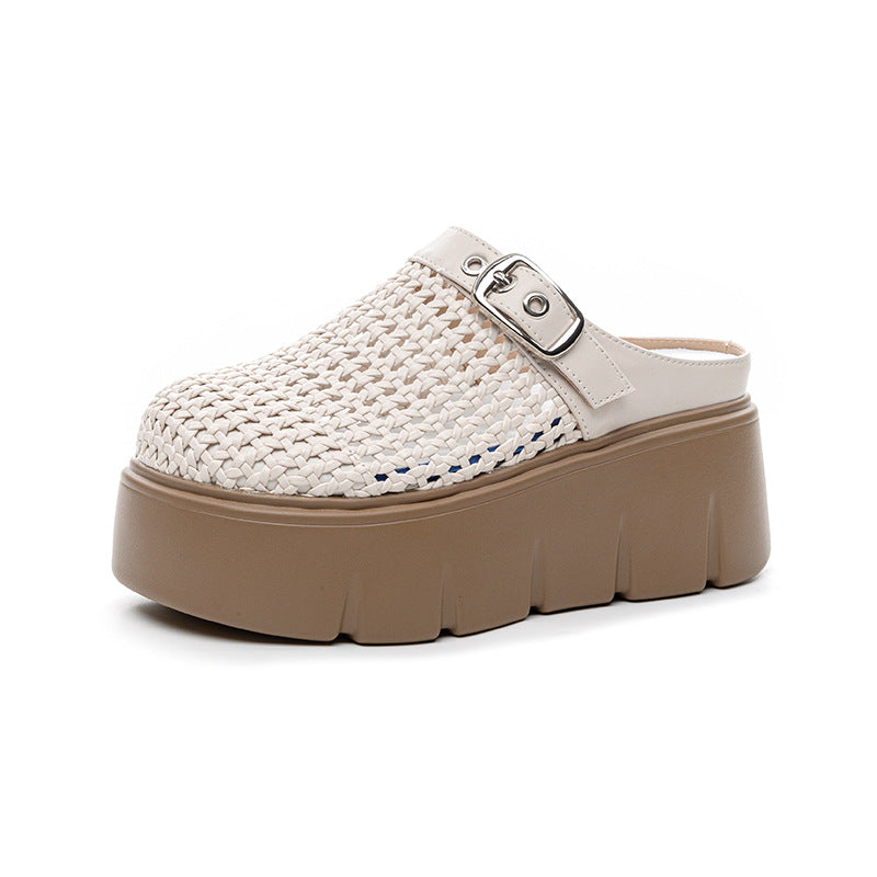 Women's Trendy Thick Bottom Toe Cap Half Summer Soft Thick-soles Slippers