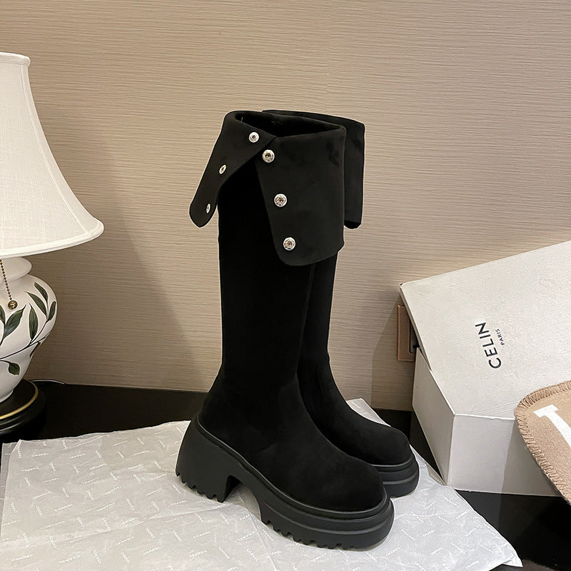 Women's High Long Thick Bottom Small Height Boots