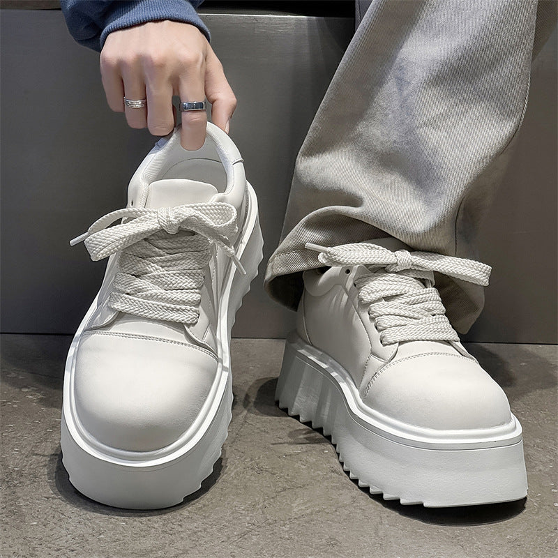 Niche Design Thick Bottom Hight Increasing Big Head Men's Board Shoes