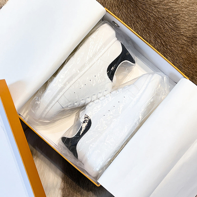 Women's & Men's Cowhide Autumn White Genuine Elevator Platform Women's Casual Shoes