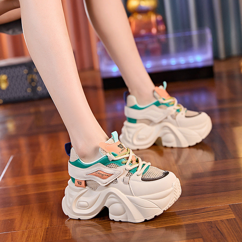 Women's Mesh Surface Thick Bottom Small Height Sneakers