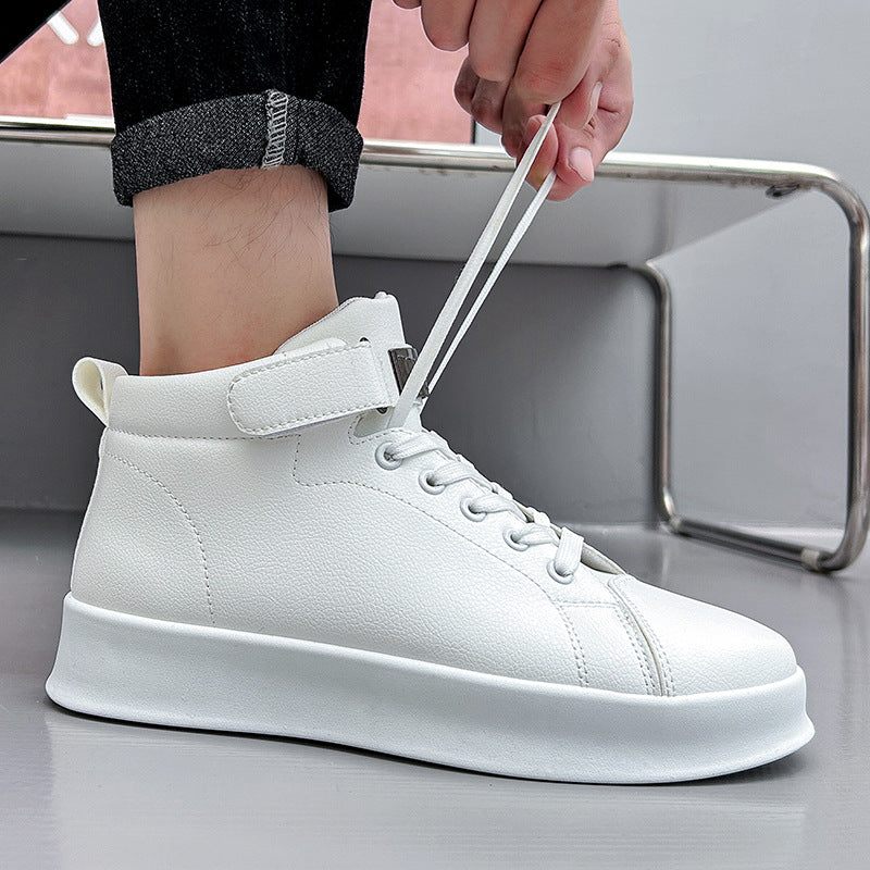 Men's Four White Fashionable Sports Korean Thick Bottom Sneakers