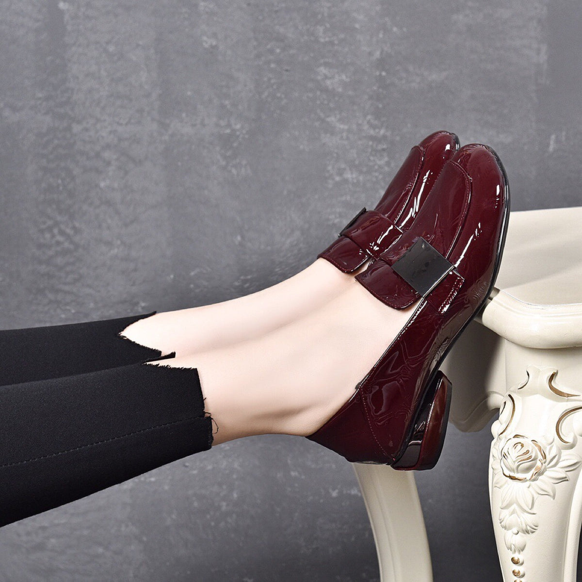 Women's Pumps Spring Chunky Genuine Soft Deep Mouth Round Women's Casual Shoes